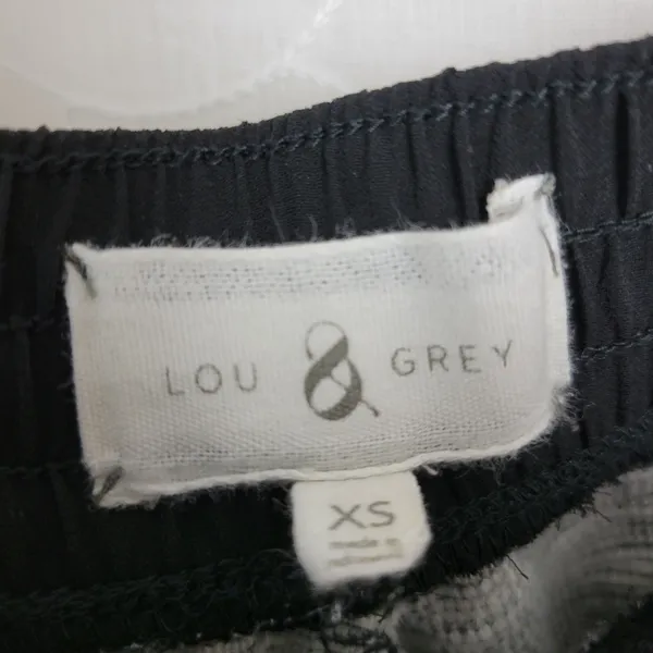 Lou & Gray Womens Pants Sz XS Black Stripe Elastic Waist Drawstring Sweat Jogger - Image 4
