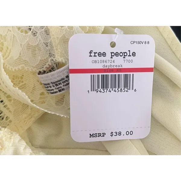 Free People Yellow Daybreak‎ Lace Bralette Size XS - Image 2