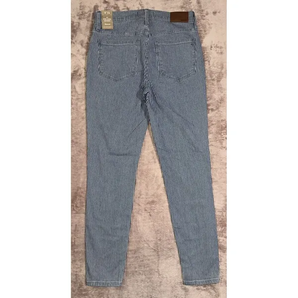 Madewell Womens‎ Skinny Jeans Blue White Mid Rise Striped Size 28 NWT - Image 4