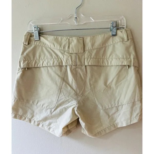 Eastern Mountain Sports Hiking‎ Shorts Sz 6 Women Beige Stretch Nylon 5 Pocket Stretch Low Waist - Image 2