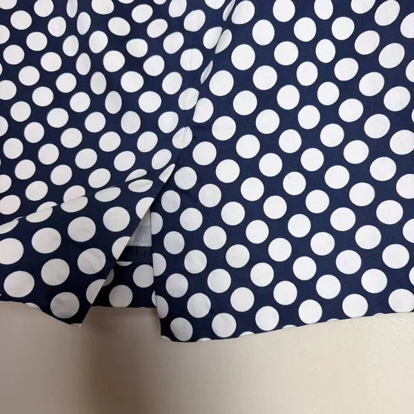 J.Crew Pencil Skirt Workwear Preppy Polka Dot Stretch Cotton Navy Cream Size 4 - Image 6