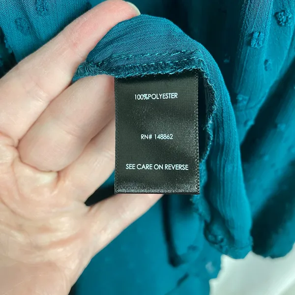 Torrid Teal Green Clip Dot Chiffon Kimono Sz.0 - Image 13