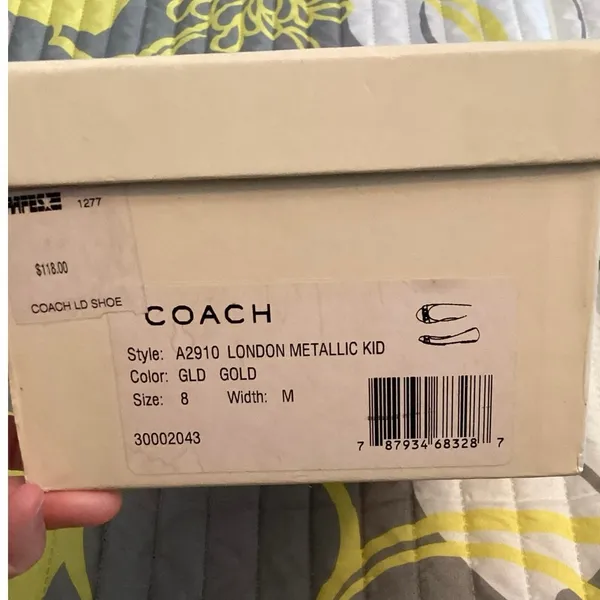 Coach "London" Women’s Metallic Kid Gold Leather Ballet Flats (Style A2910) Sz 8 - Image 8