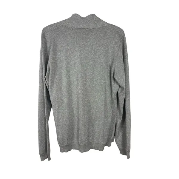 Lauren Ralph Lauren Faux Wrap Silver Shimmer Silk Blend Long Sleeve Sweater XL - Image 4