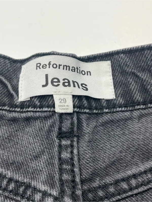 Reformation Jeans Cary High Rise Slouchy Wide Leg Jean Womens 29 Faded Black - Image 2