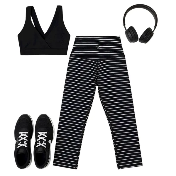 Lululemon Wunder Under Crop Stripe Luon High Rise Yoga Leggings Size 4 6 Women - Image 16