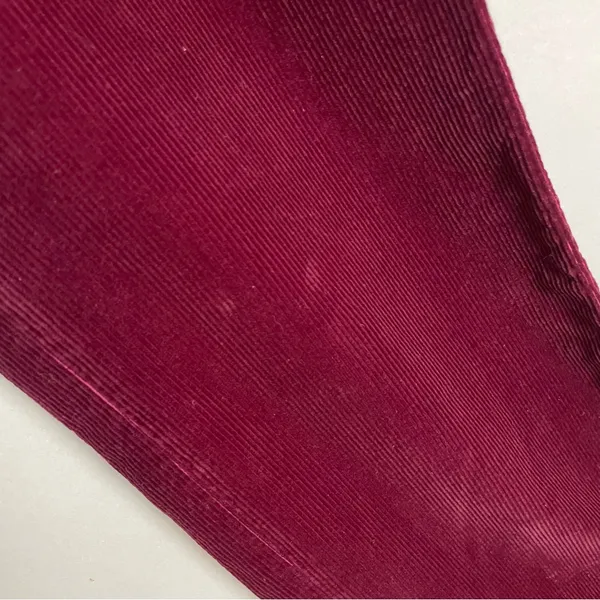 Corduroy Pants Burgundy Dark Red‎ Straight Leg Women High Waisted Rise Pockets - Image 8