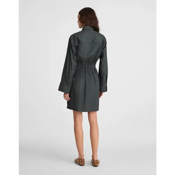 Madewell Tucked Mini Shirtdress in Summit Green Pima Cotton Poplin NEW 4 - Image 5