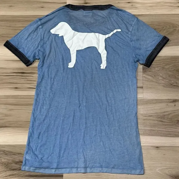 Victoria’s Secret PINK Lightweight Pink Short Sleeve Dog Tee Shirt Women’s Small - Image 3