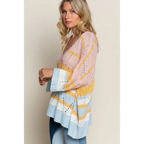 ✨POL Loose Knit Oversized Striped Sz Medium Sweater✨ - Image 3