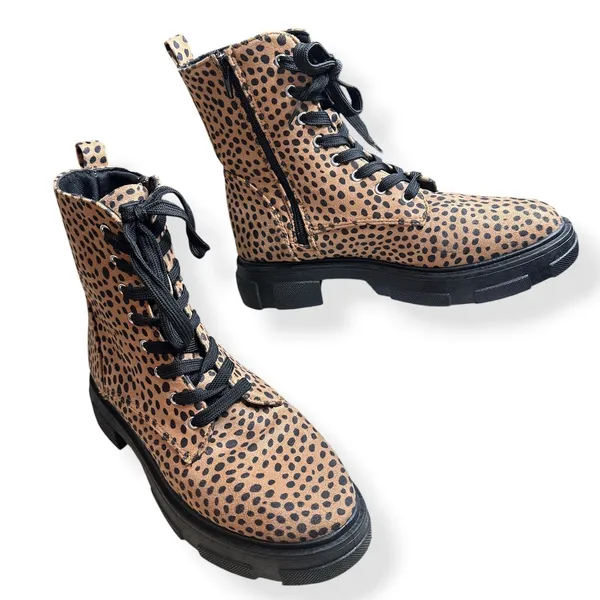 Olivia Miller Womens Normie Combat Boots Animal Print 8 Chunky Lug Sole Edgy - Image 10