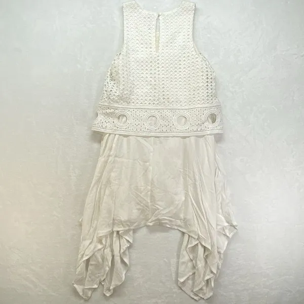Alya Dress Womens XS White Lace‎ Sleeveless Asymmetrical Scoop Neck layered - Image 8