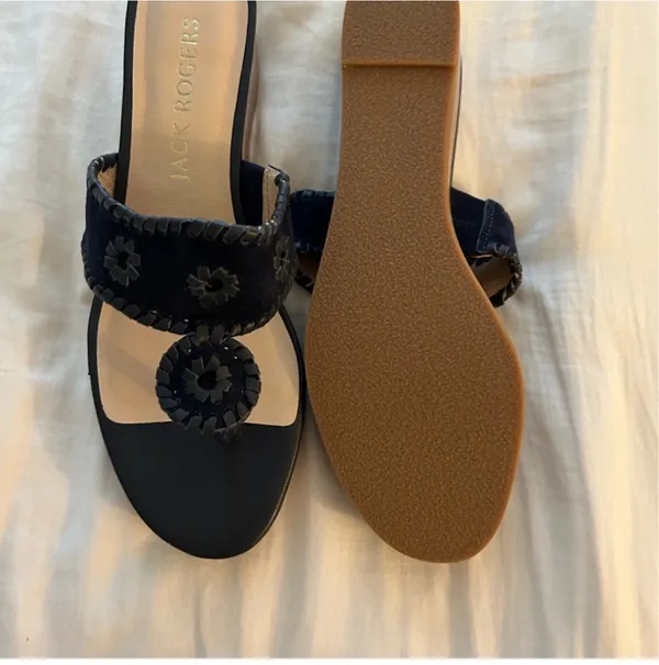 Navy felt jack Rogers short heels never worn - Image 4