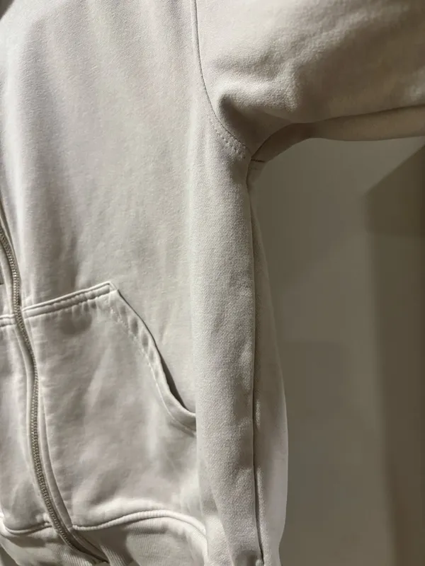 H&M Divided Women’s XS Cream Full Zip Hoodie Neutral Minimalist Sweatshirt - Image 9