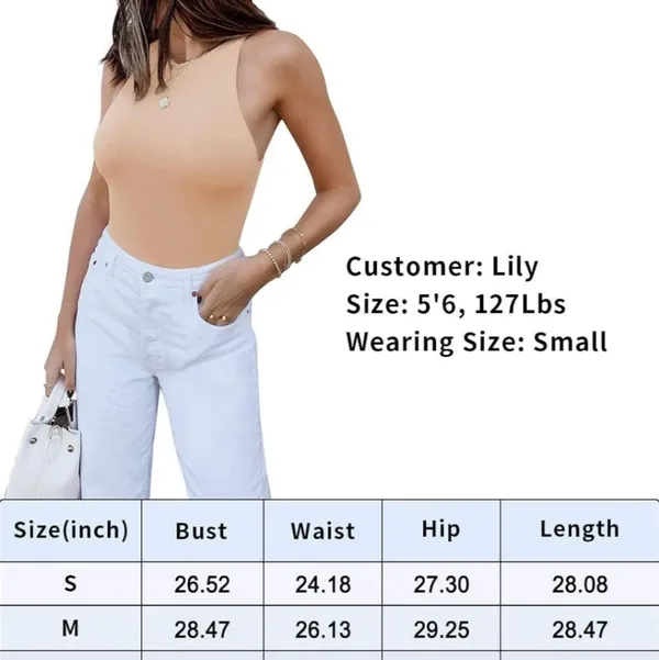 Sexy Slevless Racer Back Halter Neck Bodysuit tank top Size large new with ta - Image 3