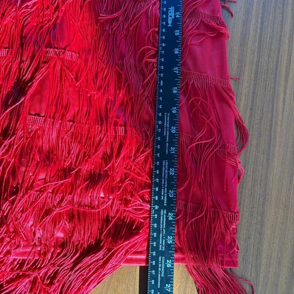 Unique Vintage Red Fringe Flapper Dress S Cocktail Party Retro Homecoming Y2K - Image 4