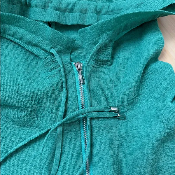 For Me FM2050 Green Lightweight Oversized Boxy Cut Full Zip Hoodie One Size - Image 4