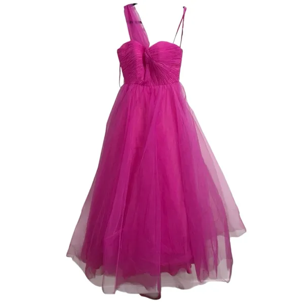 NEW NWT Mac Duggal Off The Shoulder Bustier Ball Gown In Magenta Pink - Image 3