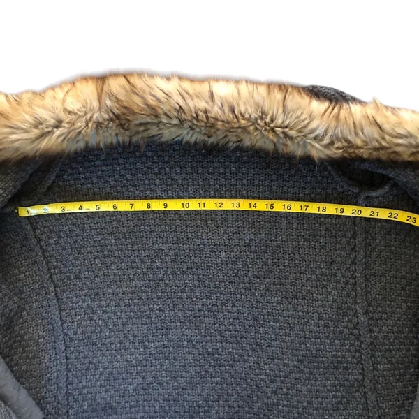 Joie Jamilee Gray Yak Wool Knit Faux Fur Collar Women’s Cárdigan Sweater Small - Image 10