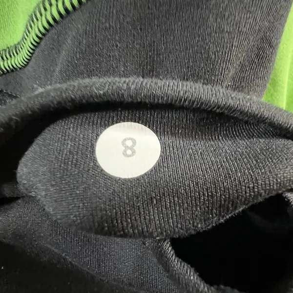 Lululemon Scuba Hoodie Jacket Size‎ 8 Black Green Colorblock Full Zip Pockets - Image 4