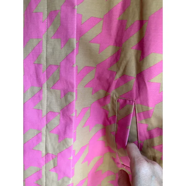 Isaac Mizrahi 20th Anniversary Pink Tan Houndstooth Coat XS Target Mod Preppy - Image 7