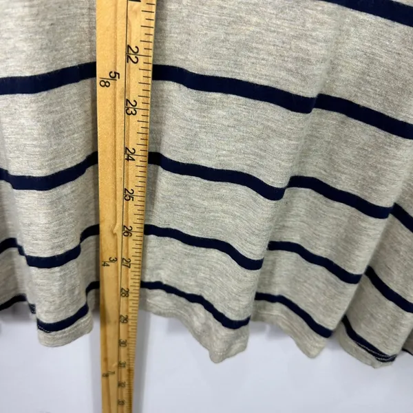 Show Me Your Mumu Tunic Top Womens XS Oatmeal Navy Blue Striped Short Sleeve - Image 3
