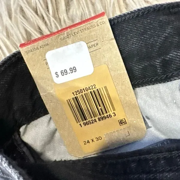 NWT Levi’s 501 black jeans size 24x30 - Image 5