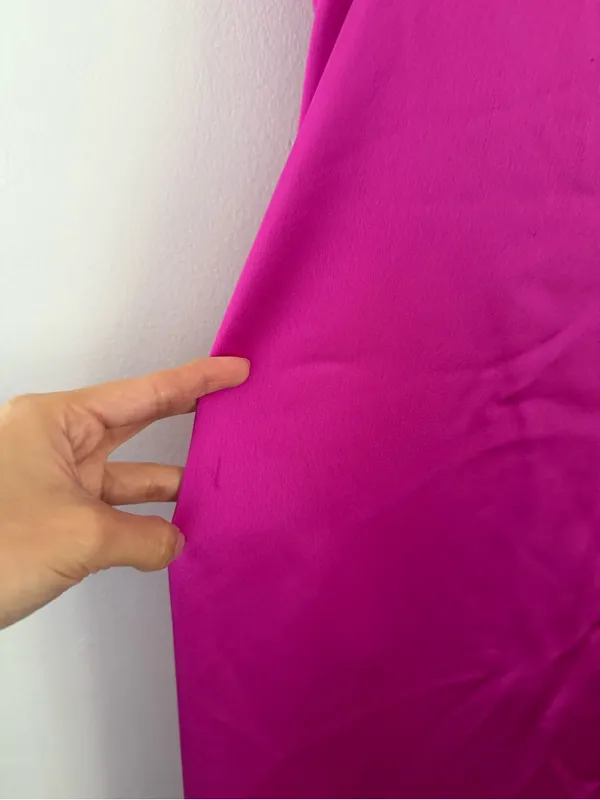 Tarik Ediz US 14 51147 Asymmetrical Bodice Slit Gown Fuchsia Pink Evening Party - Image 8