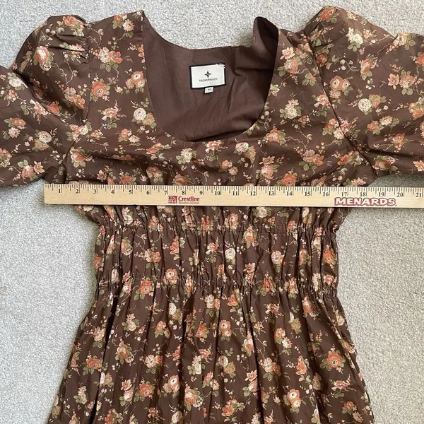 Tuckernuck Rosewood Chintz Marlena Floral Brown Boho Midi Dress Size Medium - Image 10