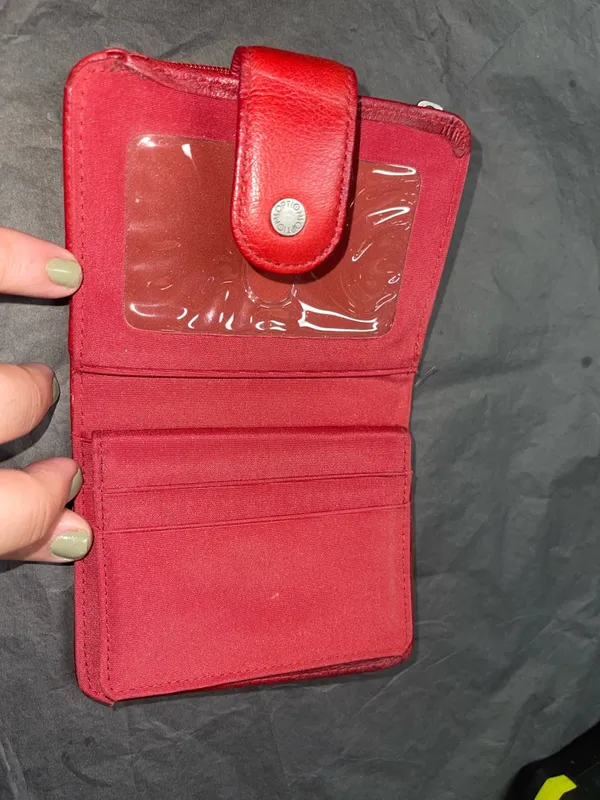 Options Red Genuine Leather Snap Wallet - Image 3