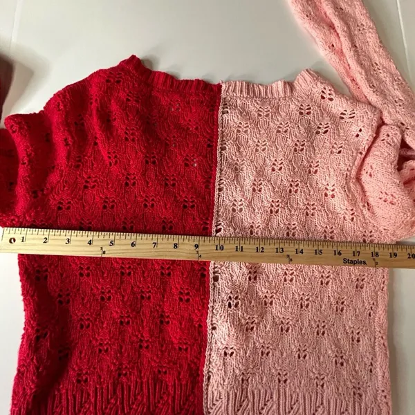 NWT SINCERELY JULES Soft GirlCozy Feminine Red Pink Crochet Size Medium - Image 8