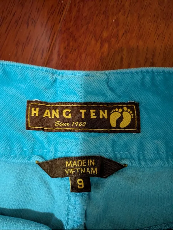 Hang Ten Turquoise Blue Corduroy Shorts Size 9 - Image 3