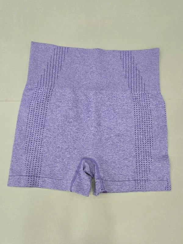 Gymshark Seamless Purple Sports Bra & High-Waist Shorts Set Size S - Image 3
