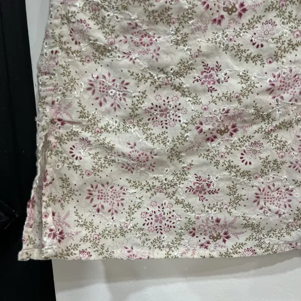 Y2K Fairy Cottagecore Longsleeve Eyelet Lace Up Top Embroidery Size Small - Image 5