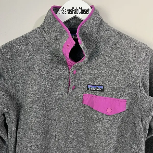 Patagonia Women's XXS Synchilla Lightweight‎ Snap-T Fleece Pullover Gray Cozy - Image 3