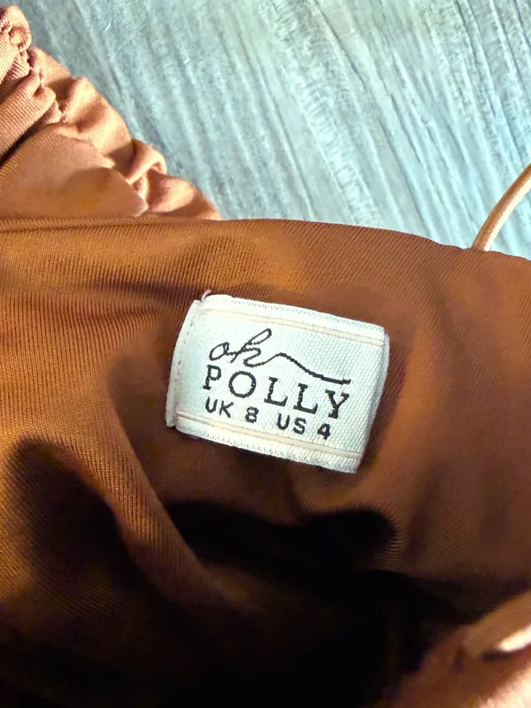 Oh Polly Sweet Talker Ruched Mini Dress Chocolate Brown Size 4 - Image 4