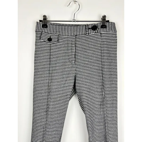 Derek Lam 10 Crosby Houndstooth Plaid Flare Work Trousers Size 0 - Image 13