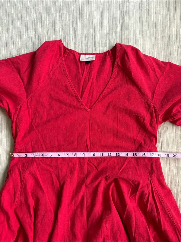 Universal Threads Red V-Neck Fit & Flare Dress - Image 2