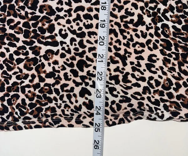 Maurices 24/7 Cream Brown Leopard Print Crew Neck Long Sleeve Tee - Image 8