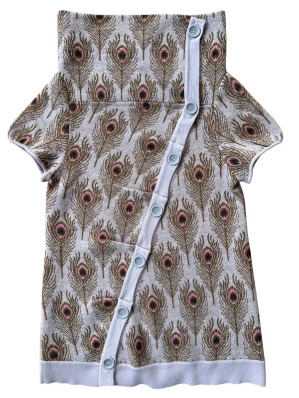 Like New Anthropologie MOTH Wool Peacock Funneled Folds Sweater Size Small - Image 4