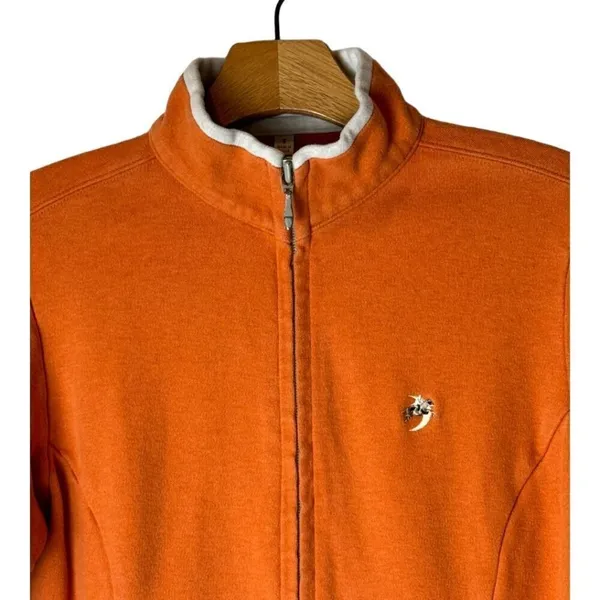 Peter Millar Sweatshirt‎ Women Small Orange Cotton Full Zip Mock Neck Outdoor - Image 3