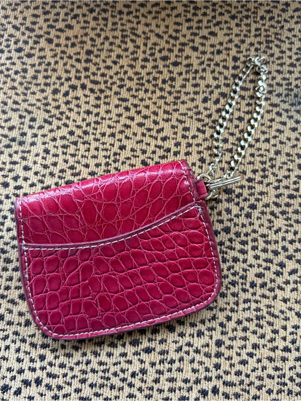 Kathy Van Zeeland Red Keychain Coin Purse - Image 2