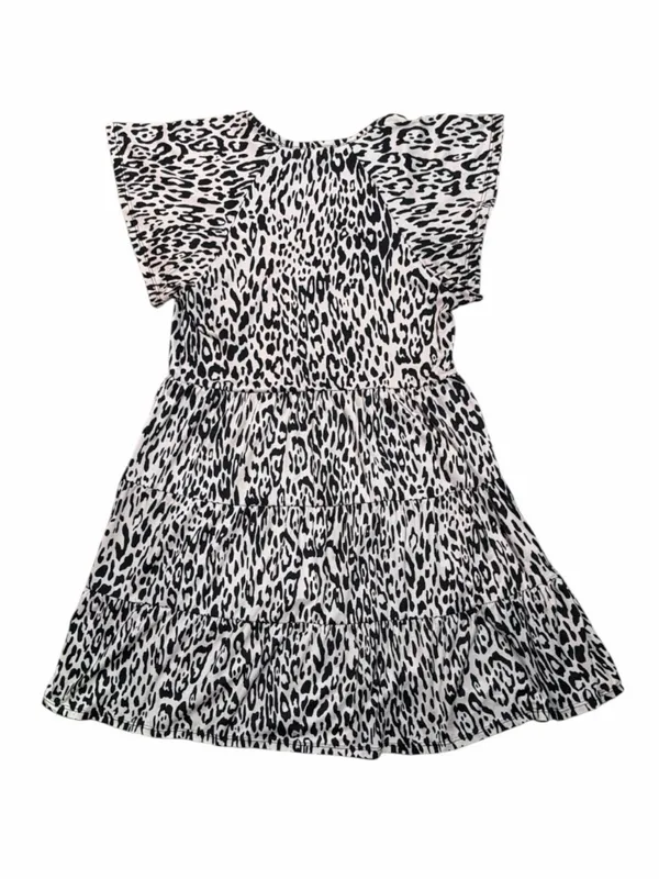 Altar’d State Leopard Print Tiered Mini Dress Medium Stretchy - Image 4