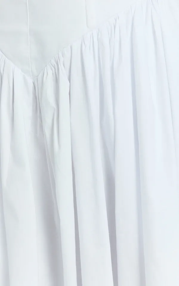 Showpo New Beckett Midi Dress Scoop Neck Drop V Waist Gathered Dress Size Medium - Image 5