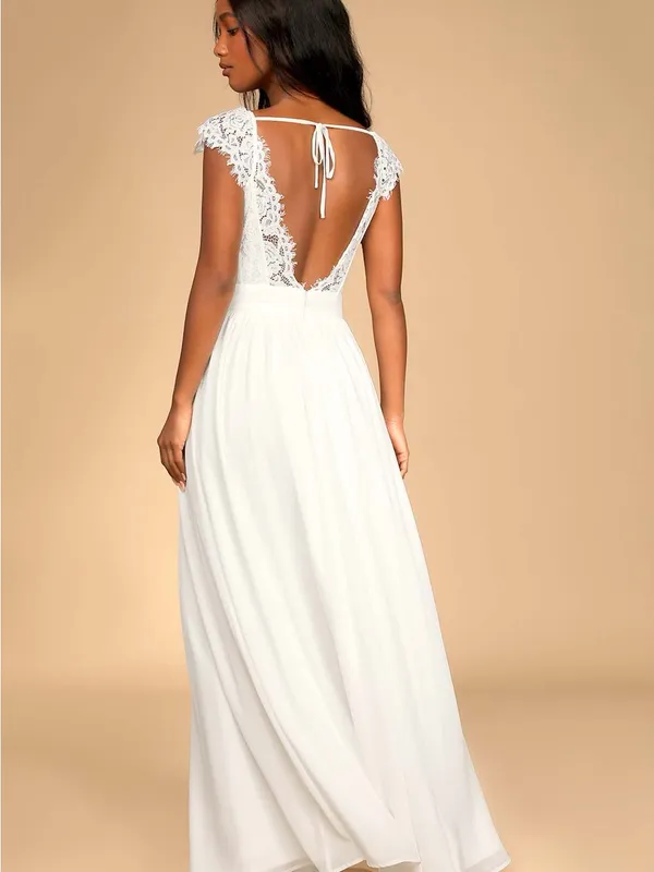 NWOT Lulus Bridal Cherish You Always White Lace Maxi Dress XS - Image 4