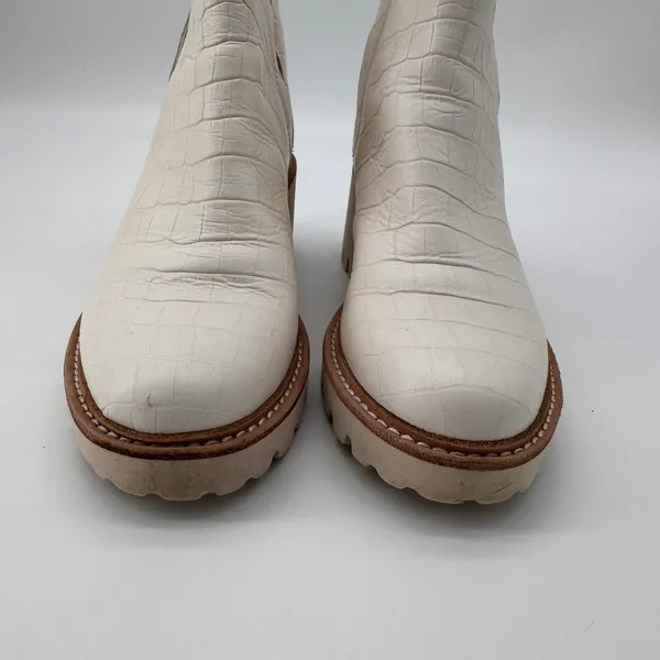 Dolce Vita Huey H2O Cream Ivory Croc Leather Block Heel Chelsea Ankle‎ Boots 6.5 - Image 5