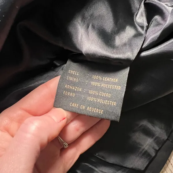 VTG 90s Siena Leather‎ Jacket Womens 12 Black Soft Leather Button Down Biker y2k - Image 7