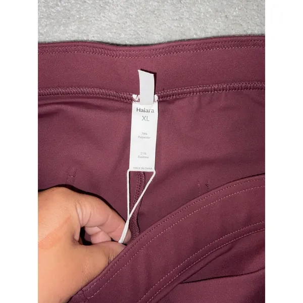 NWT Halara‎ Wide Leg Stretch Trousers Burgundy High Waist Smart Casual Size xl - Image 3