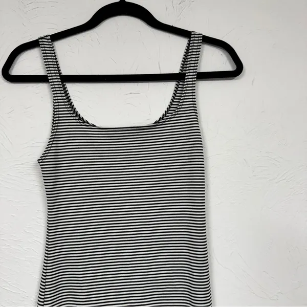 Zara Black White Striped Sleeveless Midi Tank Dress Womens S Nautical Beachy - Image 3
