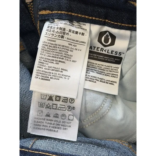 Levi‎ Strauss Skinny Denim Overalls Womens Size 24 Dark Wash Stretch Y2K Cotton - Image 8